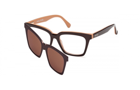 Monturas - MaxMara - MM5213 - 050  BROWN LIGHT BROWN // CLEAR + CLIP ON BROWN