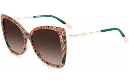 Gafas de Sol - Missoni - MIS 0083/S - 038 (HA) PATTERN PINK GREEN // BROWN GRADIENT