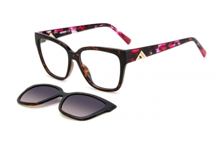 Sunglasses - Missoni - MIS 0179/CS - 086 (XW) HAVANA // CLEAR + CLIP ON VIOLET GRADIENT POLARIZED