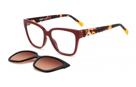 Sunglasses - Missoni - MIS 0179/CS - LHF (LA) BURGUNDY // CLEAR + CLIP ON BROWN GRADIENT POLARIZED