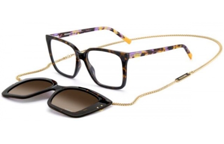Lunettes de vue - Missoni - MIS 0251/C - 086 (LA) HAVANA // CLEAR + CLIP ON BROWN GRADIENT POLARIZED