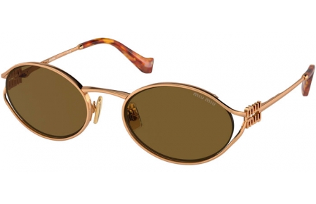 Lunettes de soleil - Miu Miu - SMU 52YS - 7OE01T  BRASS GOLD // DARK BROWN