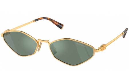 Gafas de Sol - Miu Miu - SMU 56ZS - 5AK04M  GOLD // GREEN MIRROR SILVER