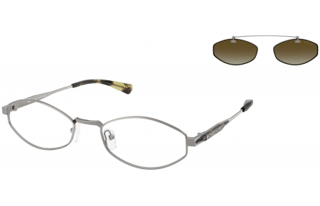 Monturas - Michael Kors - MK1175 PALO ALTO - 19067Z  SHINY GUNMETAL // CLEAR + CLIP ON OLIVE GREEN GRADIENT