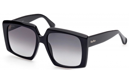 Gafas de Sol - MaxMara - MM0024 LOGO6 - 01B  SHINY BLACK // GREY GRADIENT