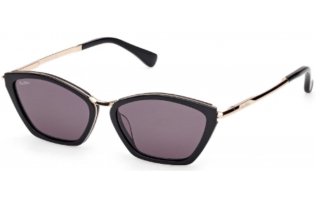 Gafas de Sol - MaxMara - MM0162 MILLER7 - 01A  SHINY BLACK // SMOKED