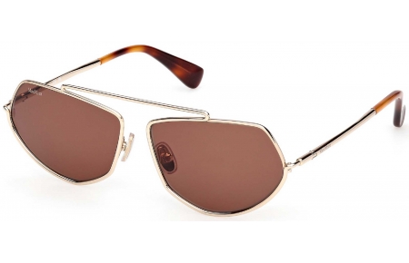 Gafas de Sol - MaxMara - MM0165 JOEY - 32E  SHINY PALE GOLD // BROWN