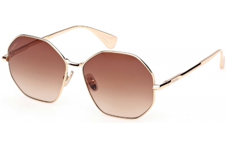 Gafas de Sol - MaxMara - MM0168 MILLER - 32F  SHINY PALE GOLD // BROWN GRADIENT