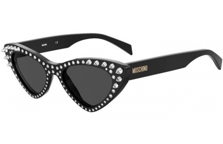 Sunglasses - Moschino - MOS006/S/STR - 807 (IR) BLACK // GREY BLUE