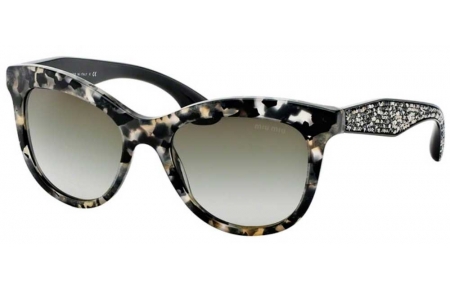 Gafas de Sol - Miu Miu - SMU 10PS - DHE4M1 WHITE HAVANA MARBLE // GREEN GRADIENT