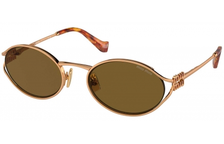 Gafas de Sol - Miu Miu - SMU 52YS - 7OE01T  BRASS GOLD // DARK BROWN
