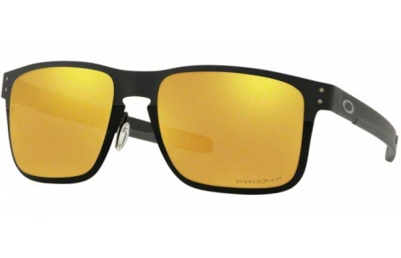 Sunglasses - Oakley - HOLBROOK METAL OO4123 - 4123-20 POLISHED BLACK // PRIZM 24K POLARIZED