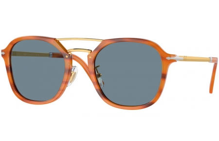 Lunettes de soleil - Persol - PO3352S - 960/56 STRIPED BROWN // LIGHT BLUE