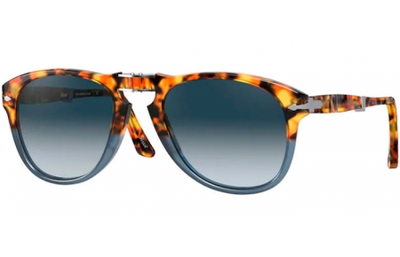 Lunettes de soleil - Persol - PO0714 FOLDING - 112032 BROWN TORTOISE OPAL BLUE // GREY BLUE GRADIENT