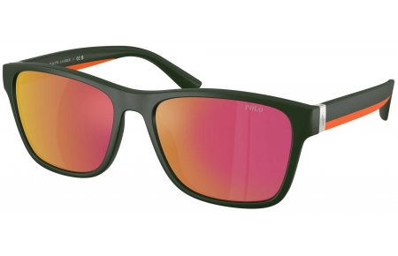Gafas de Sol - POLO Ralph Lauren - PH4229U - 55966Q  MATTE DARK GREEN // ORANGE MIRROR RED