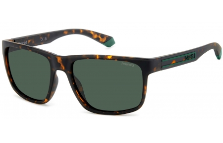 Gafas de Sol - Polaroid - PLD 2157/S - HGC (UC) MATTE BROWN HAVANA // GREEN POLARIZED