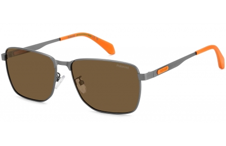 Gafas de Sol - Polaroid - PLD 2171/G/S/X - 7ZL (SP) MATTE DARK RUTHENIUM ORANGE // BRONZE POLARIZED