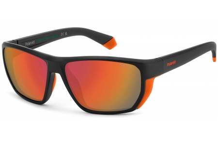 Gafas de Sol - Polaroid - PLD 7057/S - RC2 (OZ) MATTE BLACK ORANGE // RED MIRROR POLARIZED