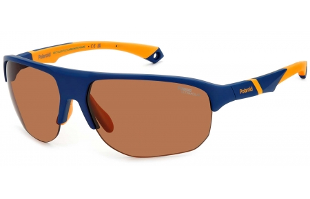 Gafas de Sol - Polaroid - PLD 7059/S - FLL (47) MATTE BLUE //  BROWN POLARIZED HIGH CONTRAST
