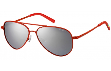 Gafas Junior - Polaroid Junior - PLD 8015/N - 39Y (JB) RED // GREY SILVER MIRROR POLARIZED