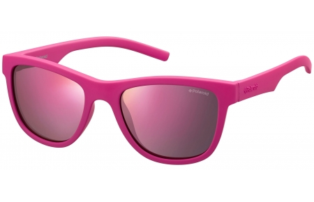 Gafas Junior - Polaroid Junior - PLD 8018/S - CYQ (AI) DARK PINK // GREY PINK MIRROR POLARIZED