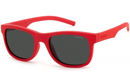 Gafas Junior - Polaroid Junior - PLD 8020/S - 0Z3 (M9) MATTE RED // GREY POLARIZED