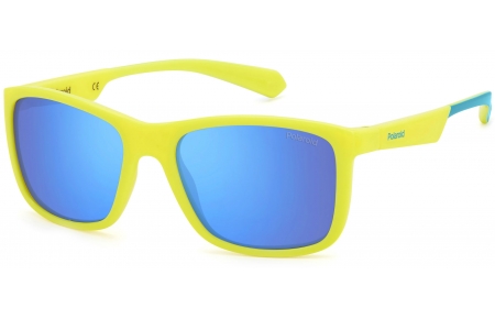 Gafas Junior - Polaroid Junior - PLD 8053/S - 05B (5X) MATTE YELLOW AZURE // BLUE MIRROR POLARIZED