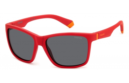 Gafas Junior - Polaroid Junior - PLD 8057/S - 0Z3 (M9) MATTE RED // GREY POLARIZED