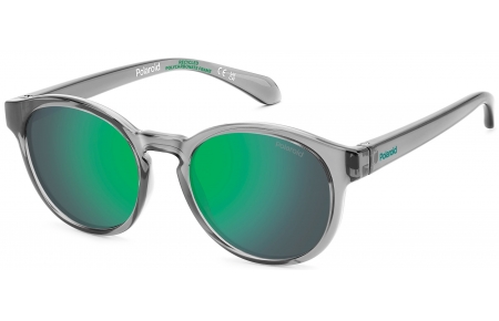 Gafas Junior - Polaroid Junior - PLD 8075/S - KB7 (5Z) GREY // GREY MIRROR GREEN POLARIZED