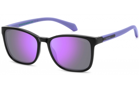 Gafas Junior - Polaroid Junior - PLD 8077/S - 1X2 (MF) BLACK LILAC // VIOLET MIRROR POLARIZED