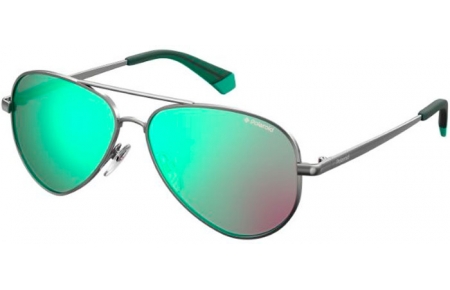 Gafas Junior - Polaroid Junior - PLD 8015/N/NEW - 6LB (5Z) RUTHENIUM // GREY MIRROR GREEN POLARIZED