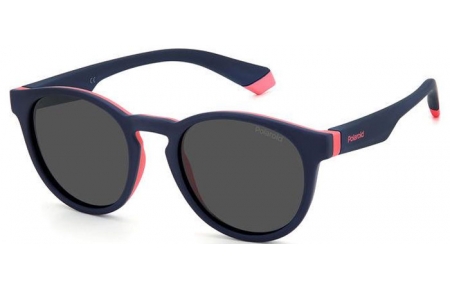 Lunettes Junior - Polaroid Junior - PLD 8048/S - BR0 (M9) BLUE PINK // GREY POLARIZED