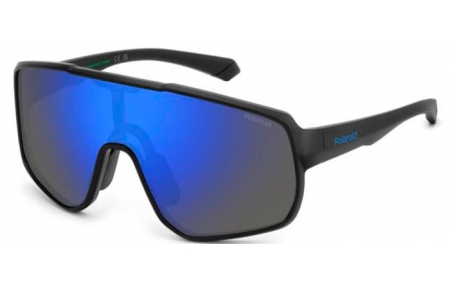 Lunettes Junior - Polaroid Junior - PLD 8070/S - 003 (5X) MATTE BLACK // BLUE MIRROR POLARIZED