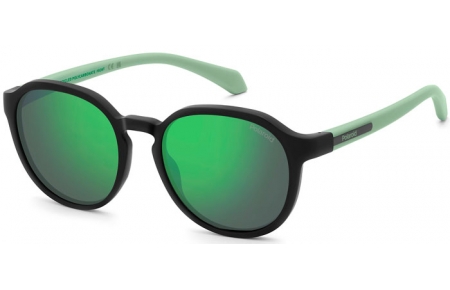 Gafas Junior - Polaroid Junior - PLD 8078/S - 003 (5Z) MATTE BLACK // GREY MIRROR GREEN POLARIZED