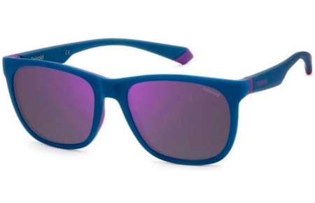 Sunglasses - Polaroid - PLD 2140/S - 802 (MF) SEMI MATTE BLUE VIOLET AZURE // VIOLET MIRROR POLARIZED