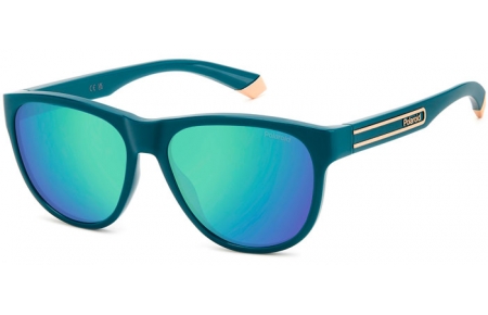 Sunglasses - Polaroid - PLD 2156/S - ZI9 (5Z) TEAL // GREY MIRROR GREEN POLARIZED