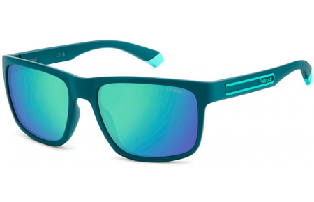 Lunettes de soleil - Polaroid - PLD 2157/S - PYW (5Z) MATTE TEAL // GREY MIRROR GREEN POLARIZED