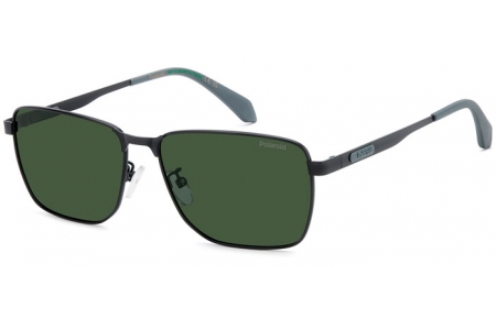 Sunglasses - Polaroid - PLD 2171/G/S/X - 124 (UC) MATTE BLACK SILVER // GREEN POLARIZED