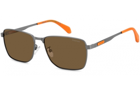 Gafas de Sol - Polaroid - PLD 2171/G/S/X - 7ZL (SP) MATTE DARK RUTHENIUM ORANGE // BRONZE POLARIZED