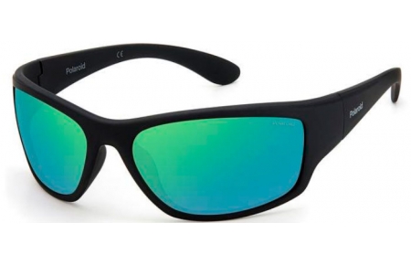Sunglasses - Polaroid - PLD 7005/S - 3OL (5Z) MATTE BLACK // GREY MIRROR GREEN POLARIZED