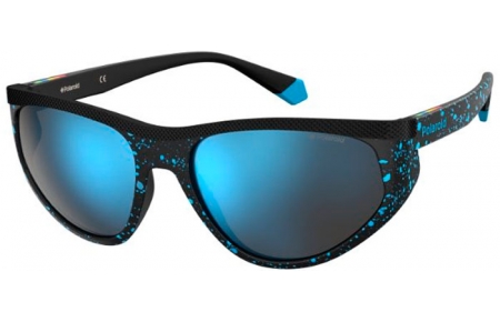 Sunglasses - Polaroid - PLD 7032/S - S6F (5X) BLUE PATTERNED // BLUE MIRROR POLARIZED