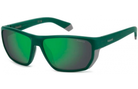 Sunglasses - Polaroid - PLD 7057/S - PYW (5Z) MATTE TEAL // GREY MIRROR GREEN POLARIZED