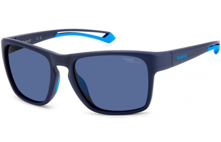 Sunglasses - Polaroid - PLD 7052/S - FLL (7I) MATTE BLUE // BLUE POLARIZED HIGH CONTRAST