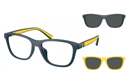 Monturas - POLO Ralph Lauren - PH4228U - 590487  MATTE NAVY BLUE // CLEAR + CLIP ON DARK GREY