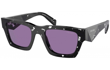 Gafas de Sol - Prada - SPR A06S - 15O50B  BLACK CRYSTAL TORTOISE // VIOLET SILVER INSIDE MIRROR