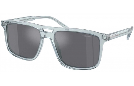Gafas de Sol - Prada - SPR A22S - 19T175  TRANSPARENT SKY BLUE // DARK GREY FLASH SILVER