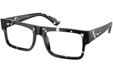 Lunettes de vue - Prada - VPR A01V - 15O1O1  HAVANA BLACK TRANSPARENT