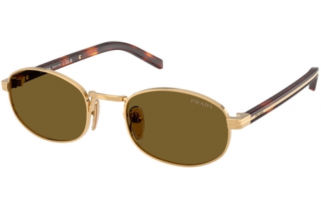 Lunettes de soleil - Prada - SPR B53S - 5AK09Z  GOLD // DARK BROWN
