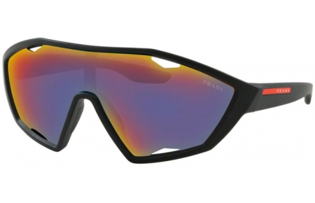 Sunglasses - Prada Linea Rossa - SPS 10US ACTIVE - DG09Q1 BLACK RUBBER // DARK GREY MIRROR BLUE RED