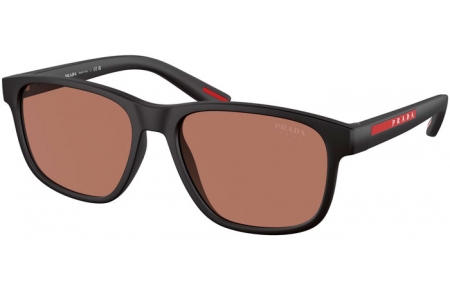 Sunglasses - Prada Linea Rossa - SPS 06YS - DG050A  RUBBER BLACK // BROWN